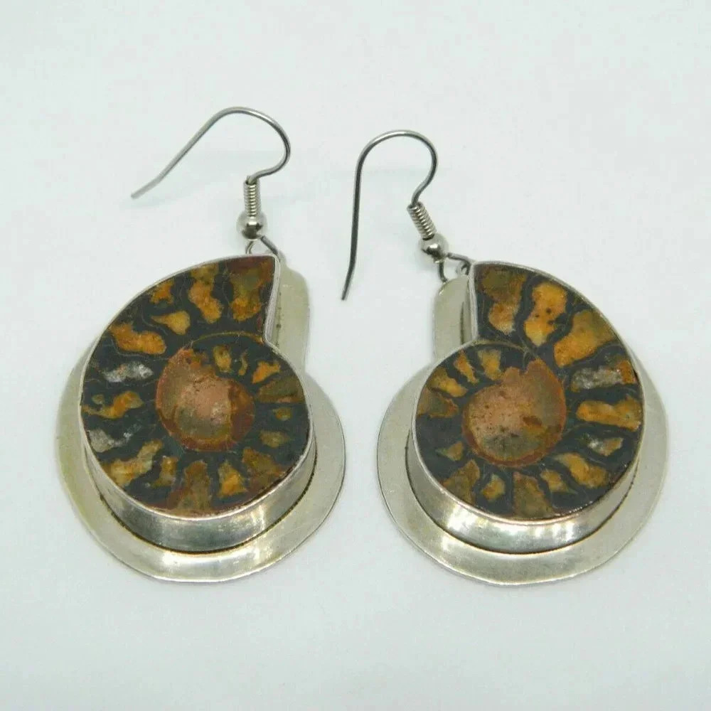 AIS Sterling Silver .925 Fossil Ammonite Large